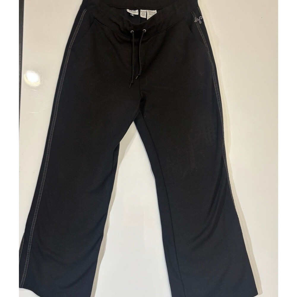 IZOD Movement Petite Black Wide Leg Track Pants